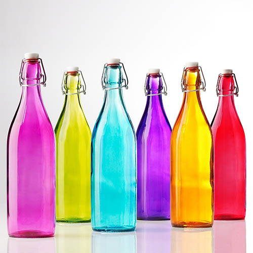 Coloured Glass Water Bottles