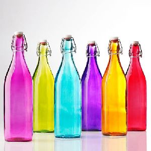 Coloured Glass Water Bottles